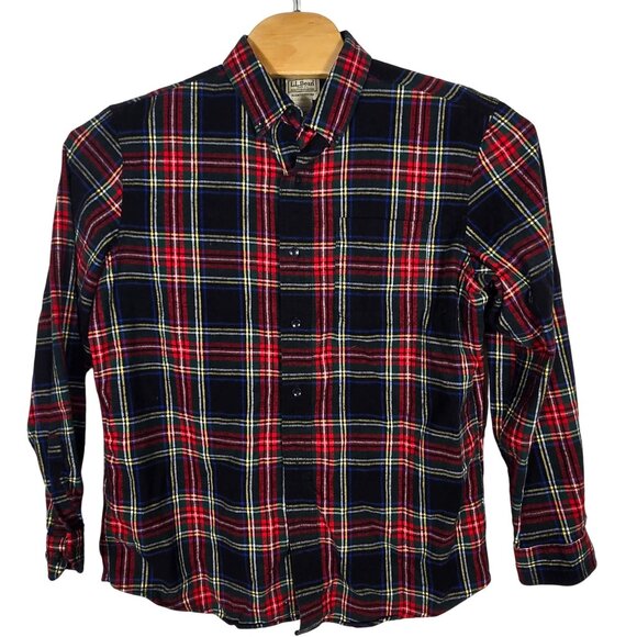 L.L. Bean Flannel‎ Shirt Size Large Mens  Long Sleeve Red Green Blue Plaid - Picture 2 of 5
